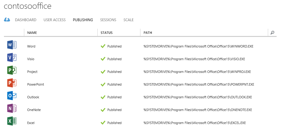 Published apps