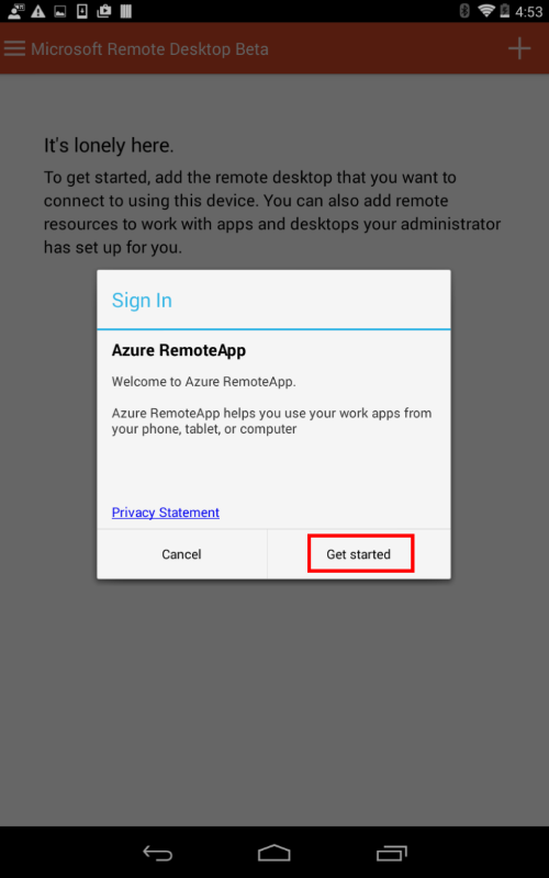 Sign in prompt