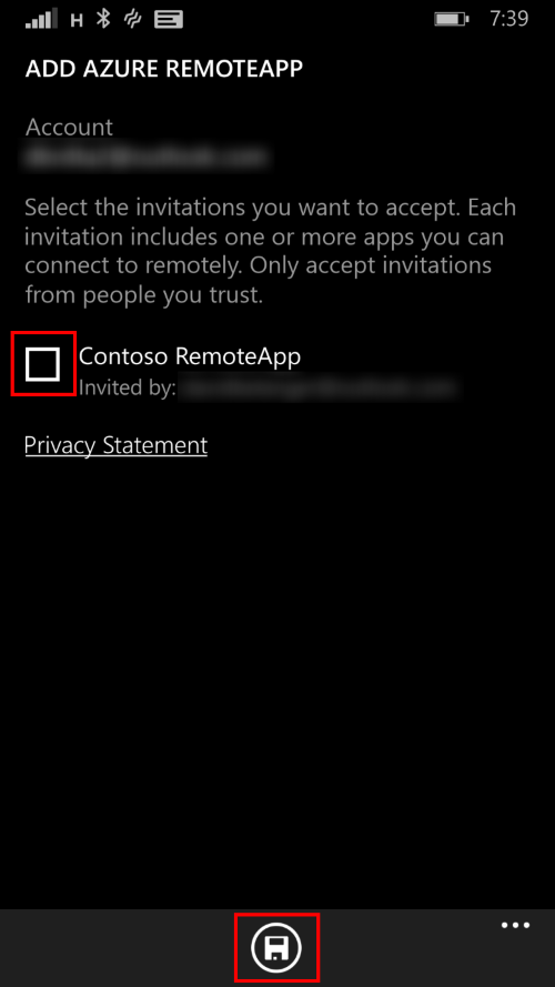 Invitations page