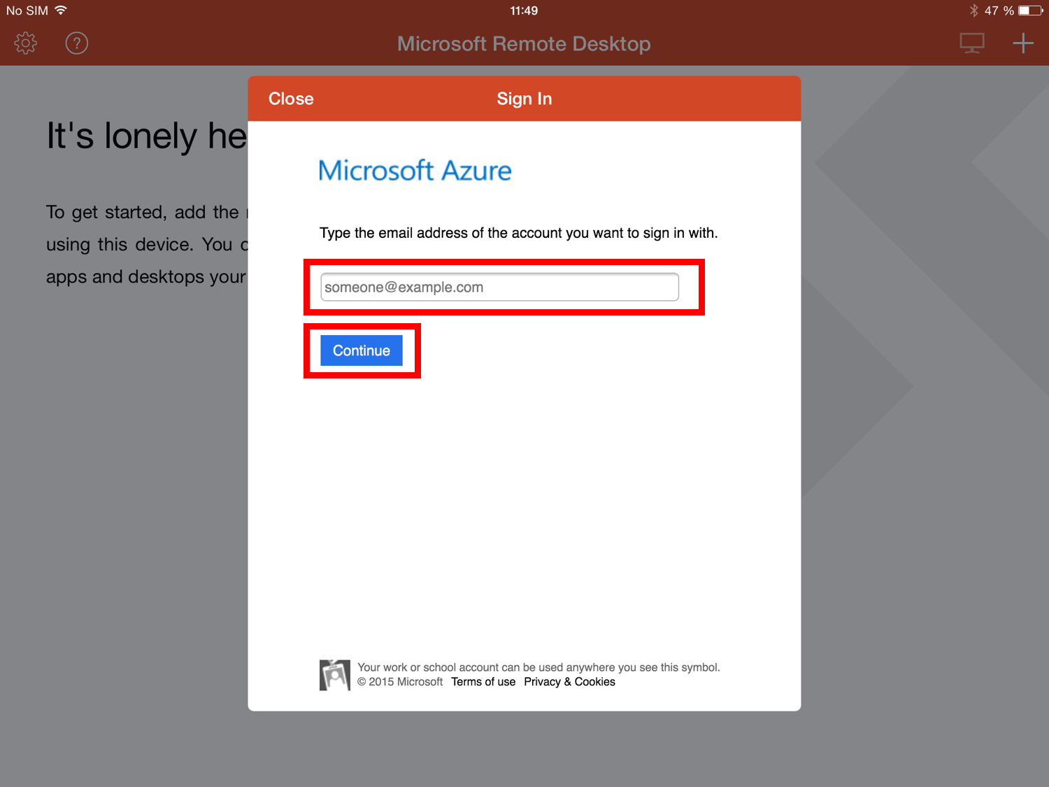 First Azure Active Directory page